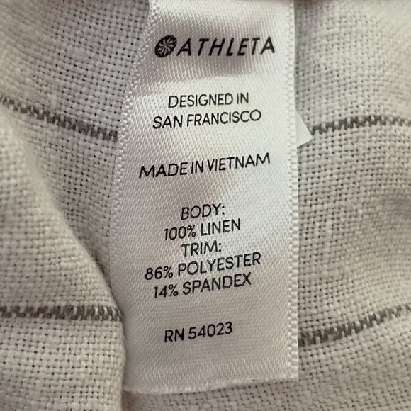 Athleta Bali Linen Striped Crop Pants Size 6T 6 TALL Beach Coastal Vacation - Picture 9 of 9